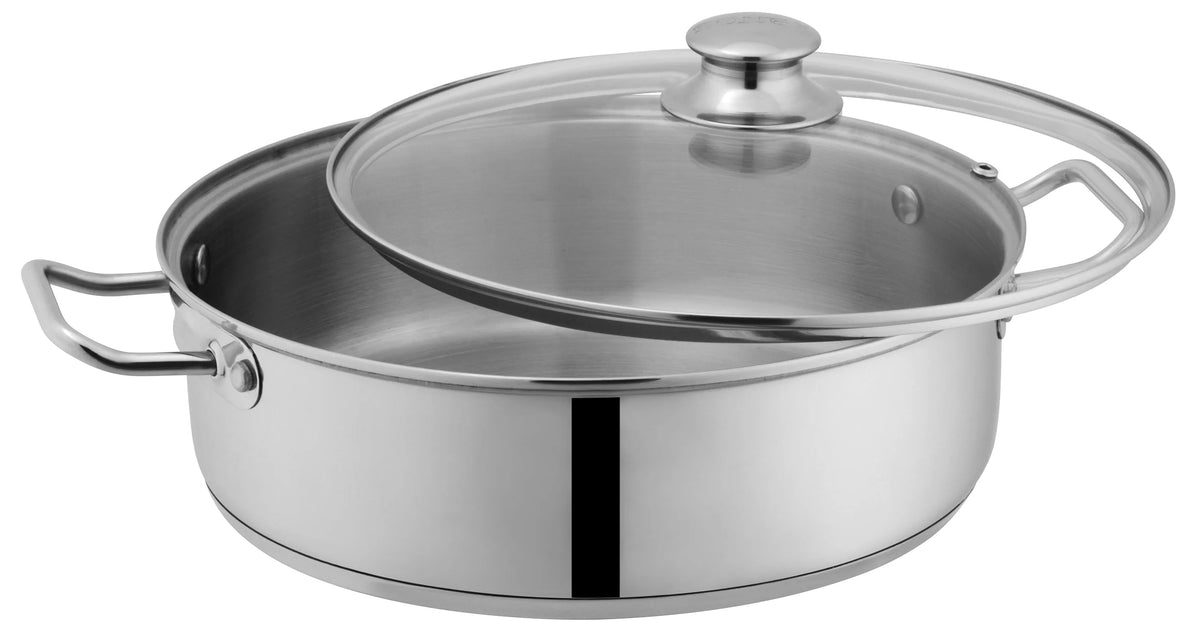 Sonex Food Grade Stainless Steel Fish Pot with Glass Lid and Double Handles – hshome.pk