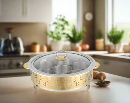 Luxury Golden Dryfruit Serving box heavy quality Stainless steel