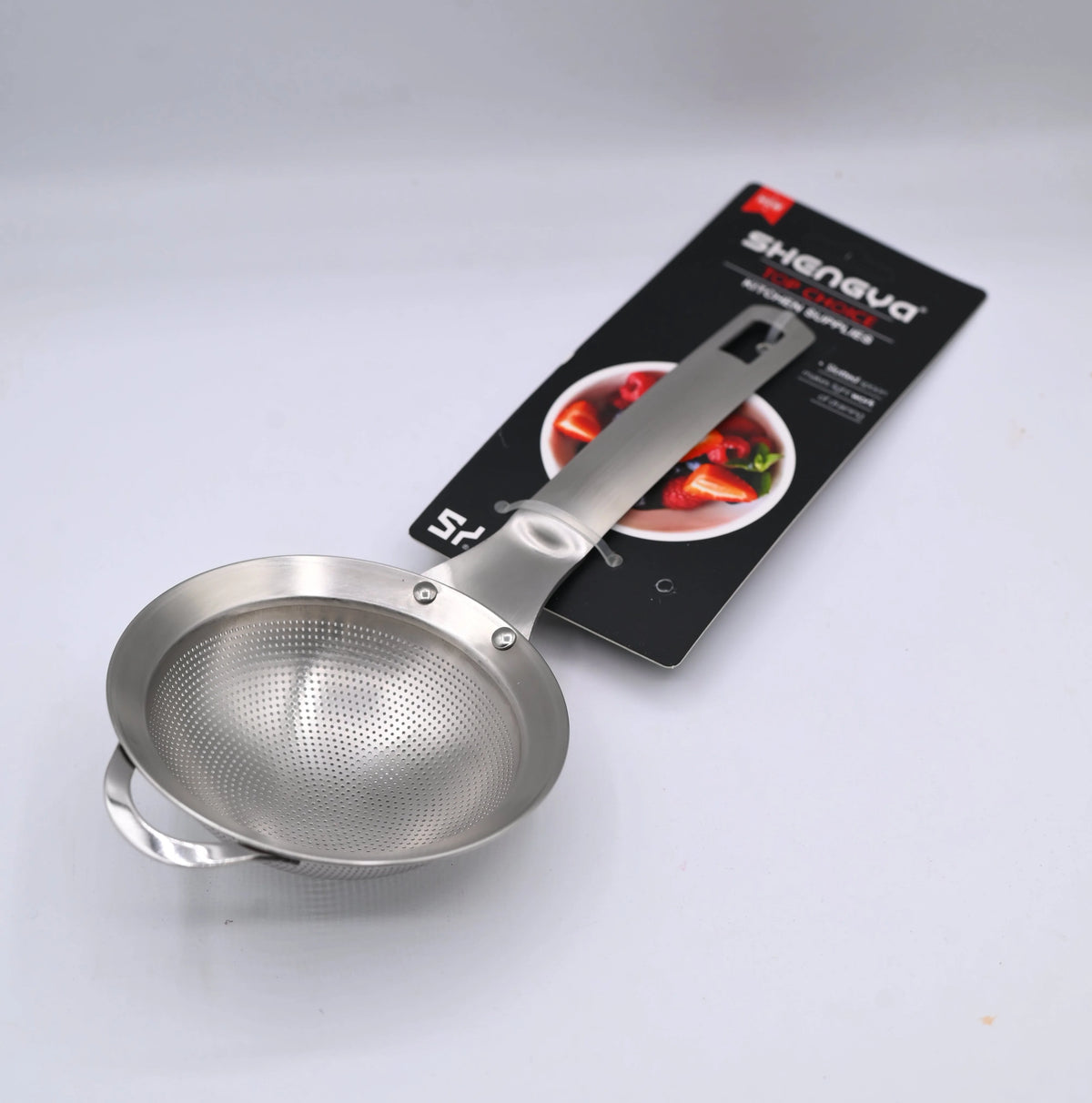 Stainless steel fine mesh strainer with long handle