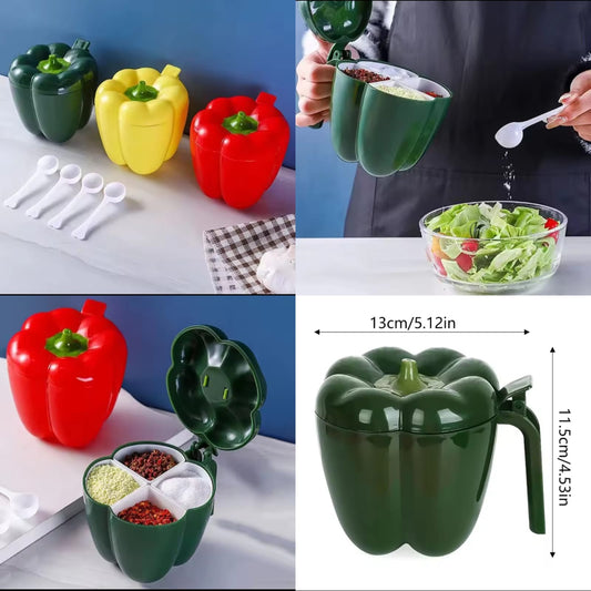 4-Compartment Spice Organizer with Lid