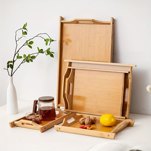 3 pcs  Bamboo Wooden Tray Set