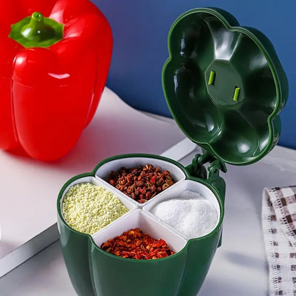 4-Compartment Spice Organizer with Lid