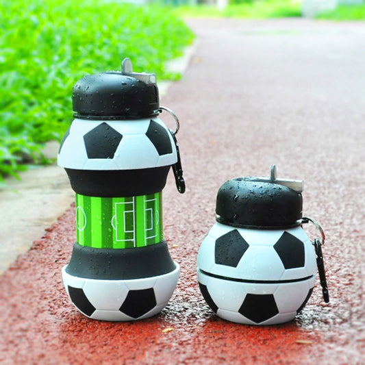 Silicone Foldable Water Bottle Ball Shape Football Water Bottle