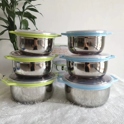 3 pcs set Stainless Steel Bowl with Airtight Lid