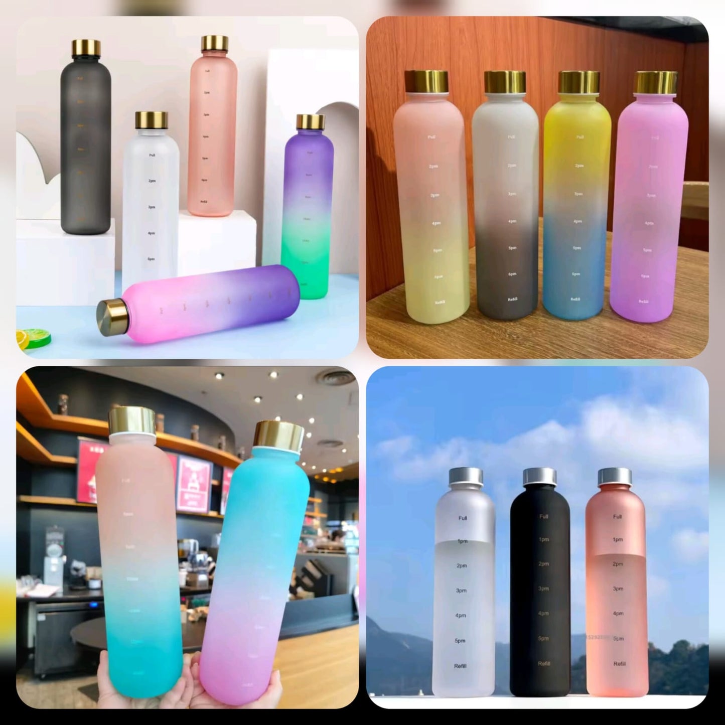 Sport Water Rainbow Frosted Non-toxic Bottle
