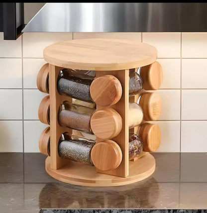 8 Pcs Wooden Seasoning Rack