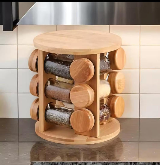 8 Pcs Wooden Seasoning Rack