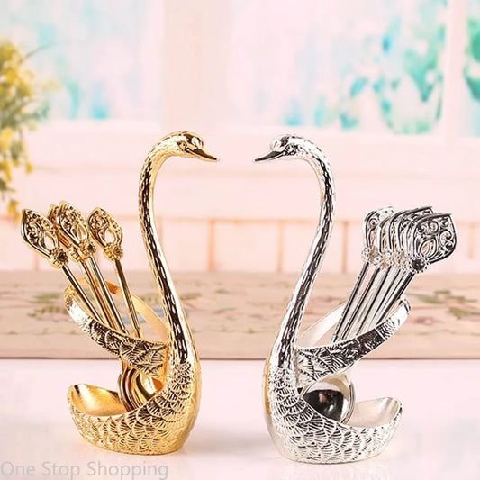 6 pcs Stainless Steel Creative Spoon Set With Stand