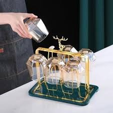 Metal Golden Glass Stand Rack