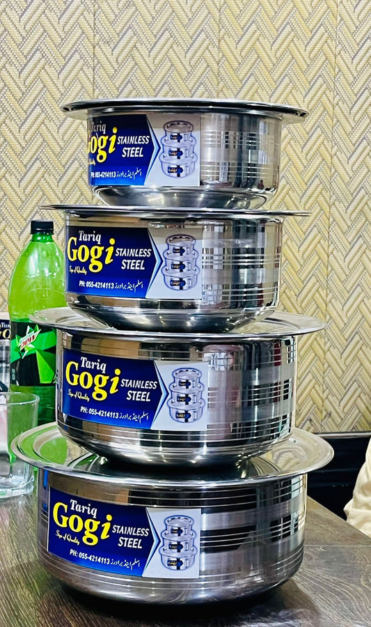 Stainless Steel Pateela water milk boiling Silver Touch Design