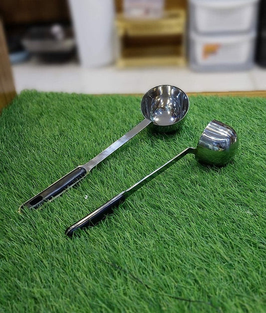 Serving cup Milk Or Tea Spoon Long Black Handle Heavy Duty Lifetime Stainless Steel