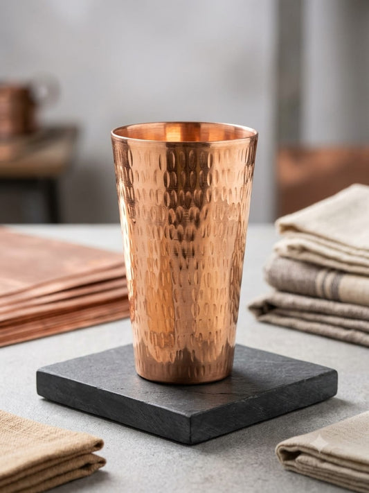 Pure copper Glass hammered finish – healthy hygienic drink ware Pakistan