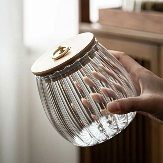 Round Airtight Glass Jar With Hook