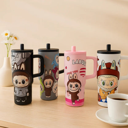 890ml Labubu Stainless Steel Tumbler – Insulated Drink Cup