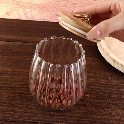 Round Airtight Glass Jar With Hook