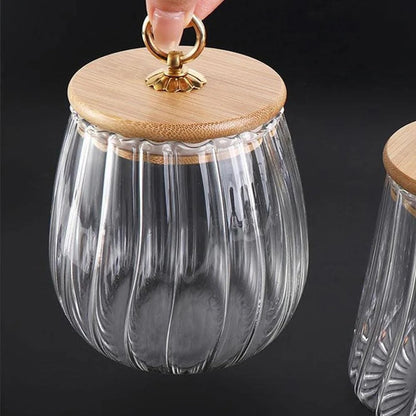 Round Airtight Glass Jar With Hook