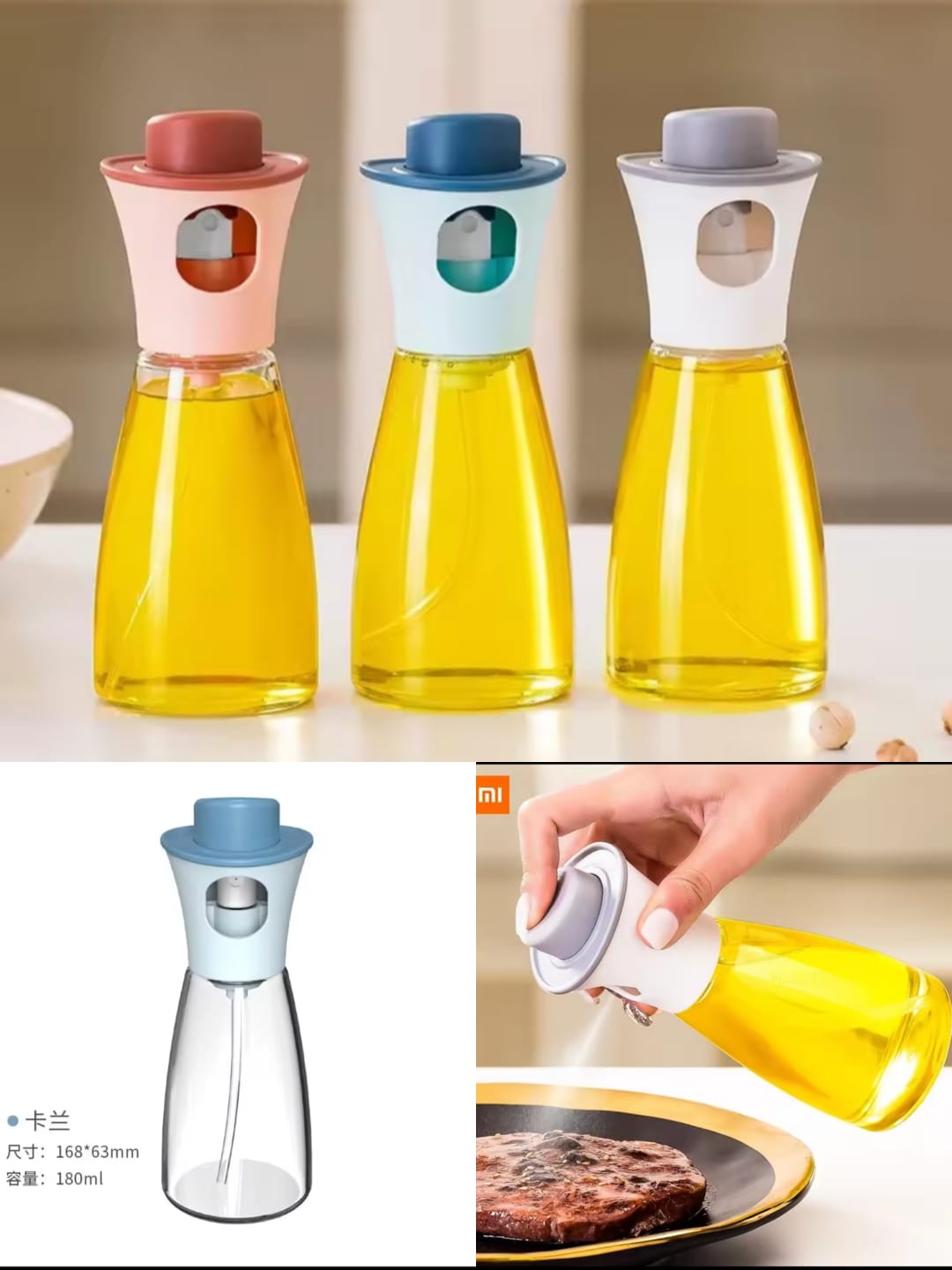 Glass Oil spray bottle pump