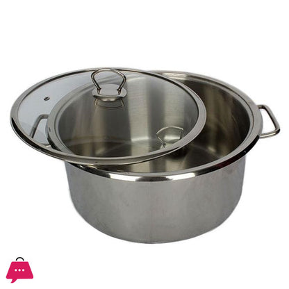 Alpha Cooking Pot degchi glass lid double bottom stainless steel Heavy Quality 16cm to 40cm
