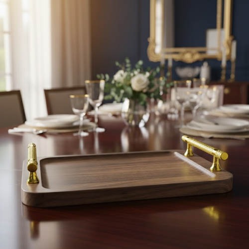 Luxury wooden 3pcs tray set