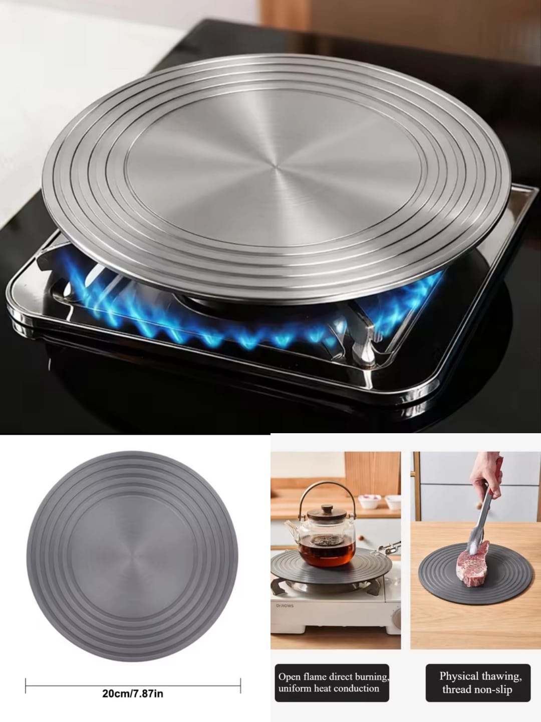 Aluminum Stove Top Diffuser Pan Heat Conduction Plate Kitchen Thermal Guide Plate Gas Stove