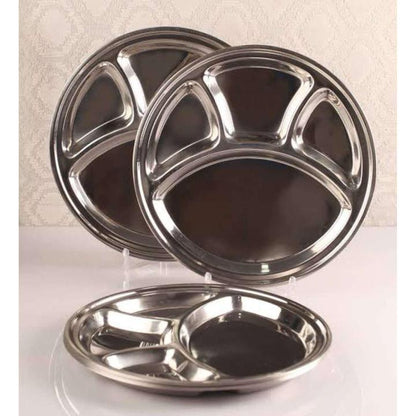 4 portion tray partition thaali for serving unbreakable