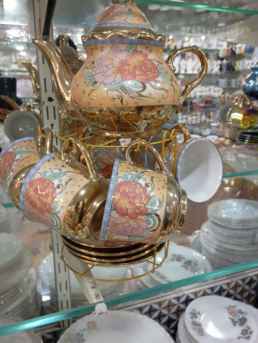 porcelain tea set floral design,