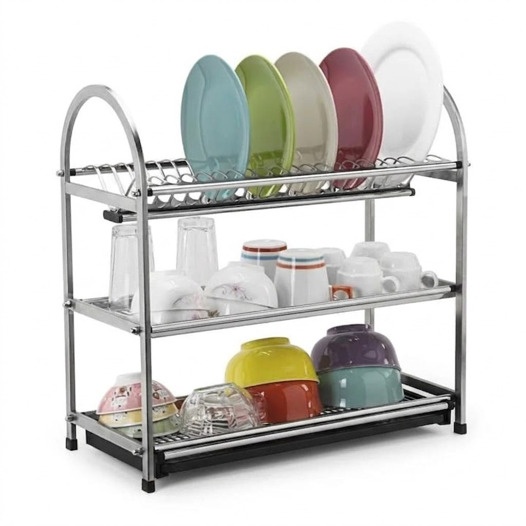 3 layer stainless steel dish rack non magnet.