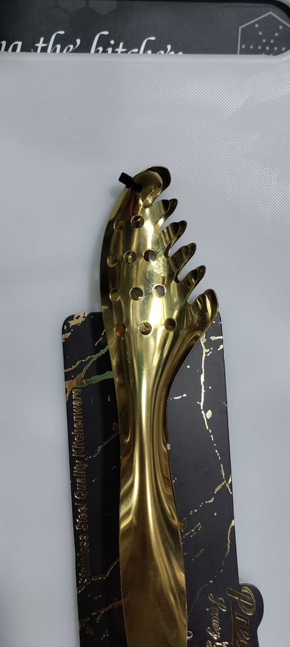 9 inch Tong Golden Colour Stainless steel heavy Serving chimta beautiful luxury