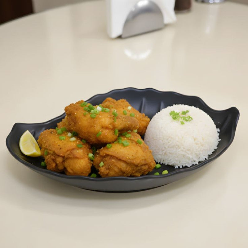 Black Leaf Shape Melamine Serving Plate