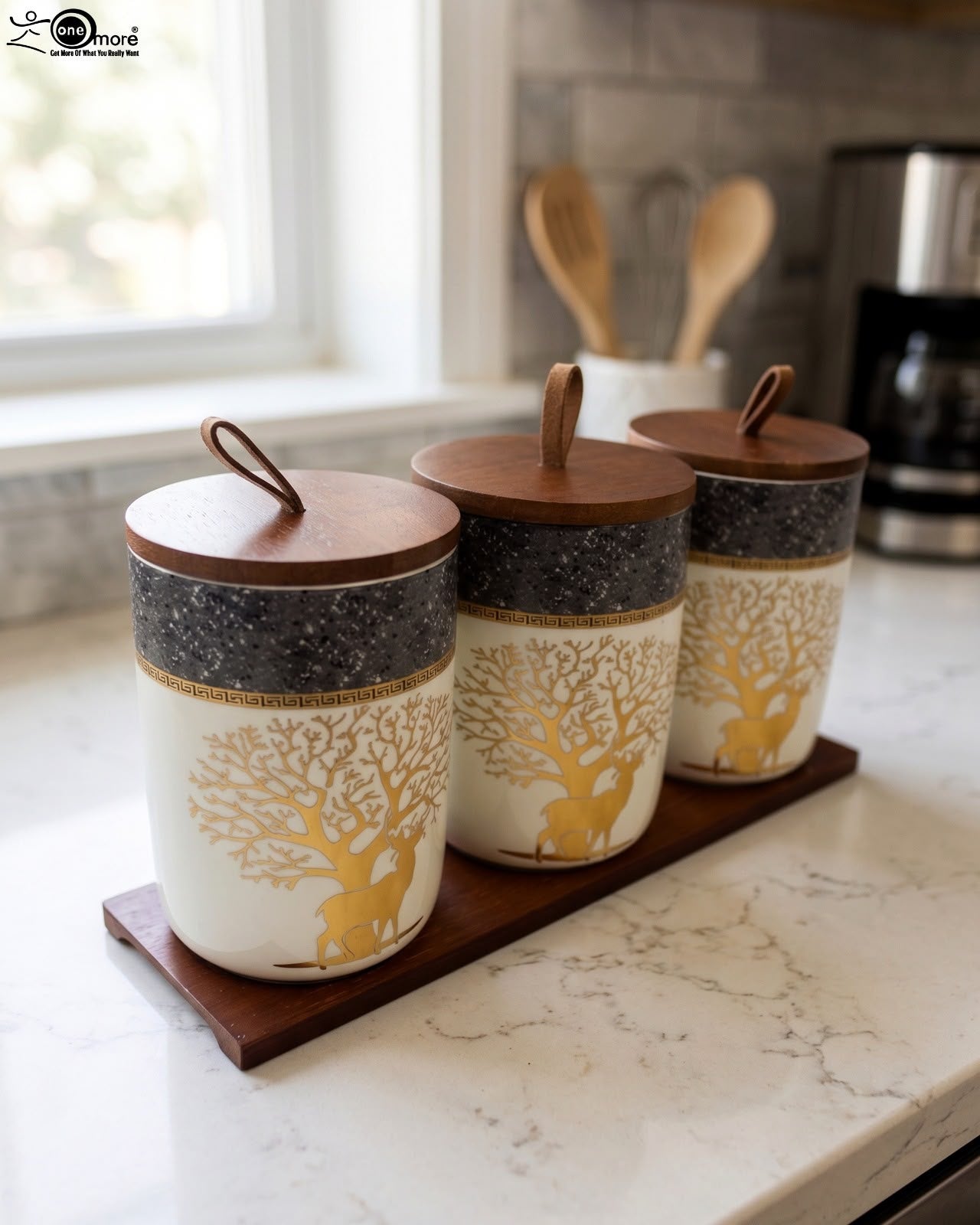 Ceramic Kitchen Canister Jar Set