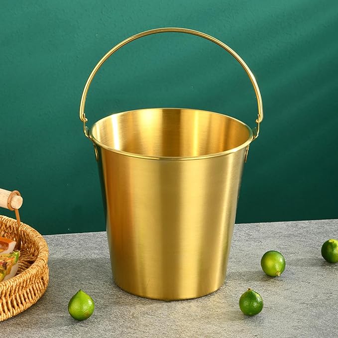 Food grade golden Stainless Steel Small Portable Ice Bucket – Perfect for Home, Parties & Outdoor Use
