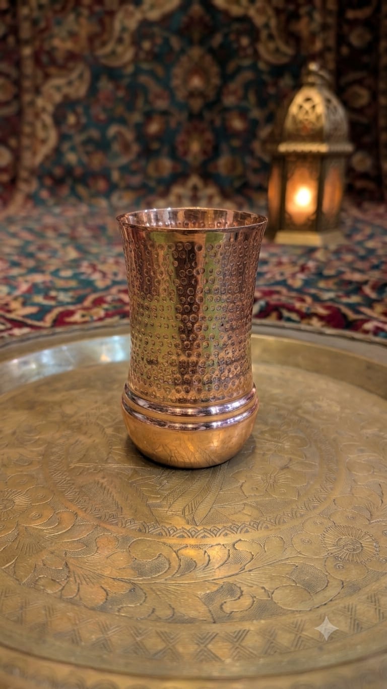 Pure copper hammered glass