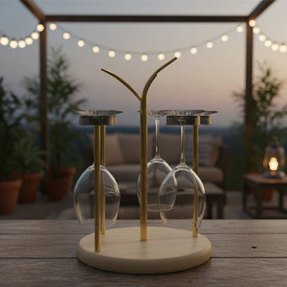 Fancy Glass stand wooden base premium quality rich quality unique design
