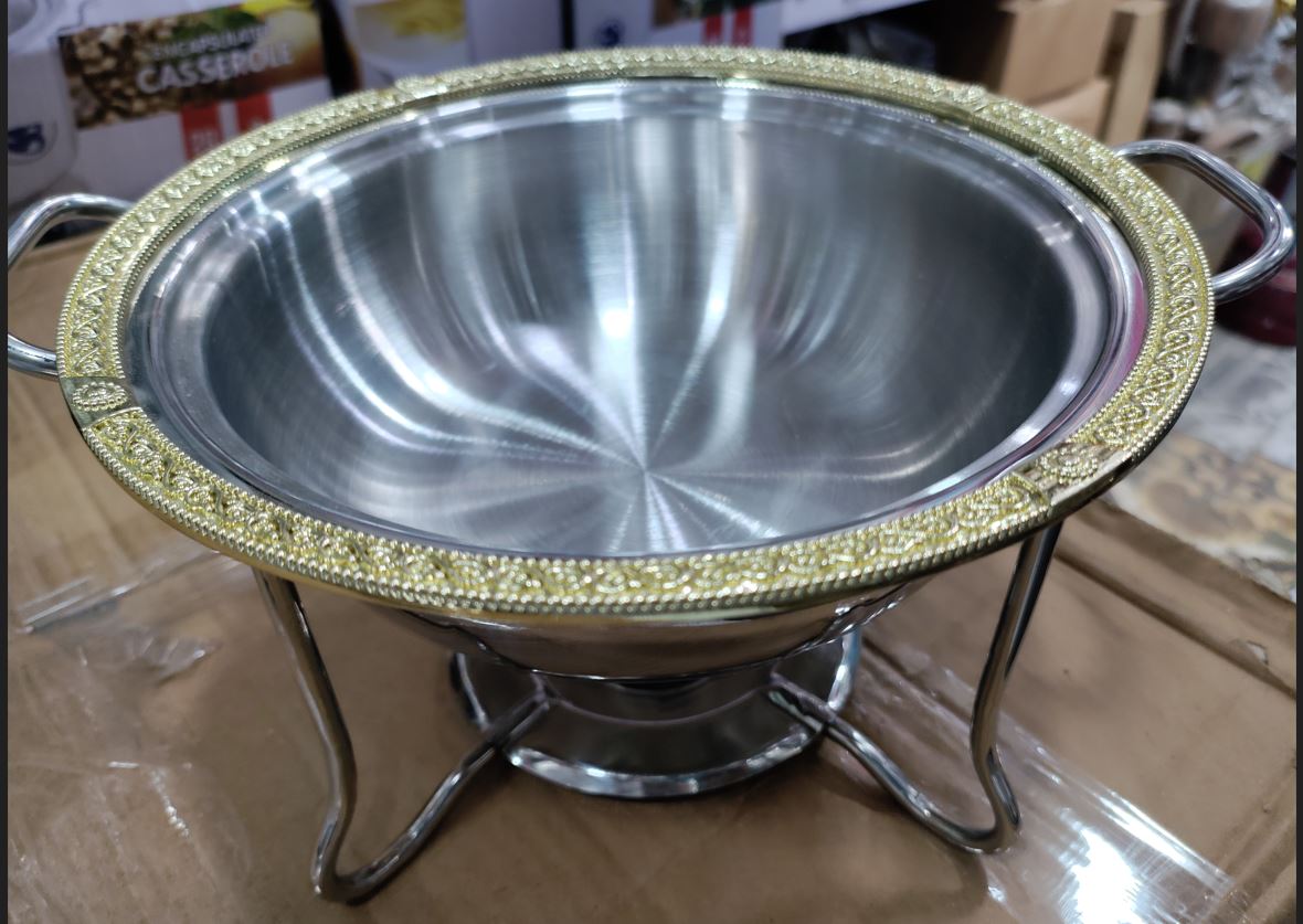 Beautiful Stainless steel chefing dish golden rich quality premium