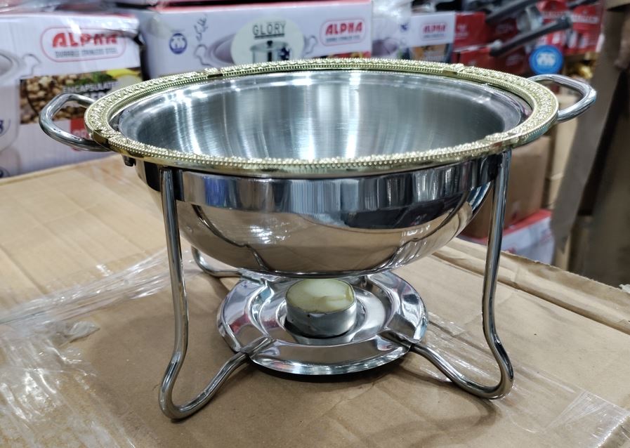 Beautiful Stainless steel chefing dish golden rich quality premium