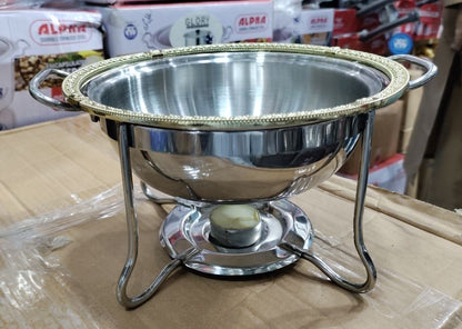 Beautiful Stainless steel chefing dish golden rich quality premium