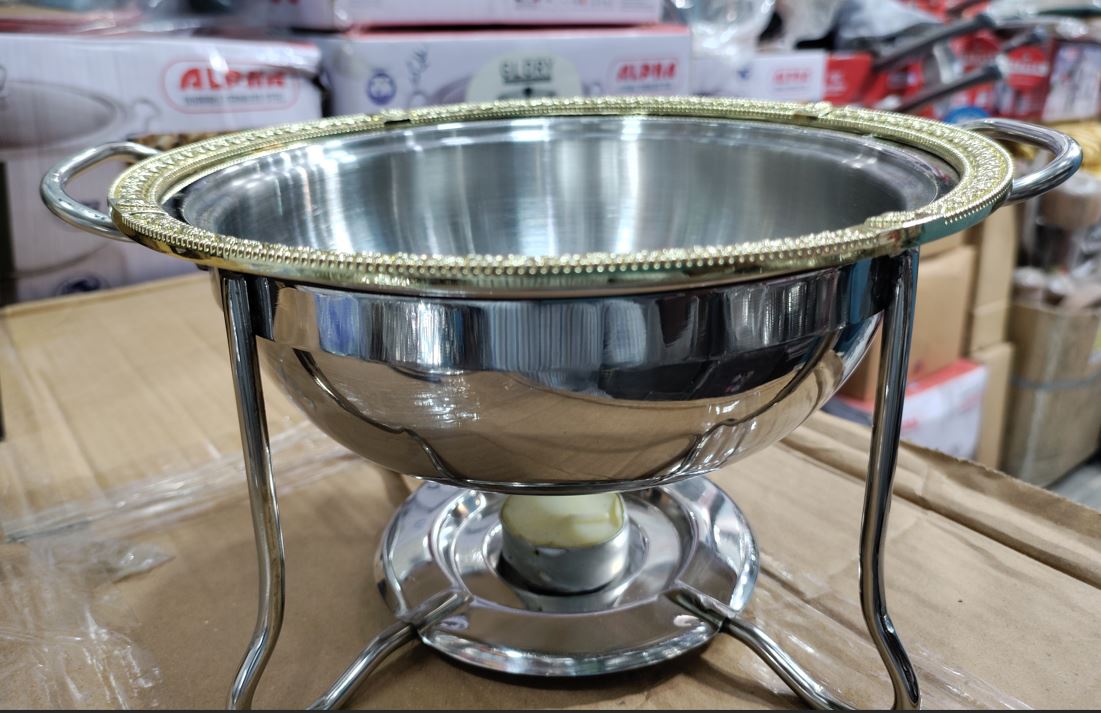 Beautiful Stainless steel chefing dish golden rich quality premium