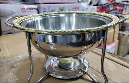 Beautiful Stainless steel chefing dish golden rich quality premium