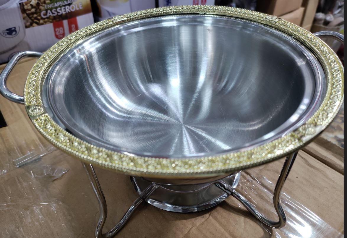 Beautiful Stainless steel chefing dish golden rich quality premium