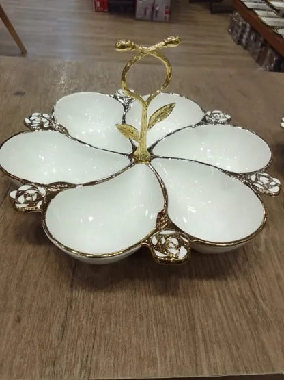 Round 6 Portion Tray, Ceramic Trays, Serving Trays, Portion Trays, Trays For Dry fruits 1 Pieces