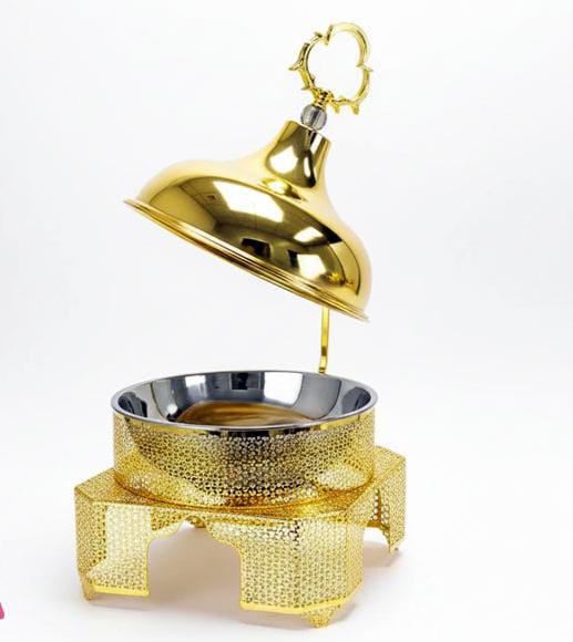 8L Luxury Chafing Dish Stainless Steel Chafer Food Warmer Catering Buffet Gold Chefing Dish Hanging