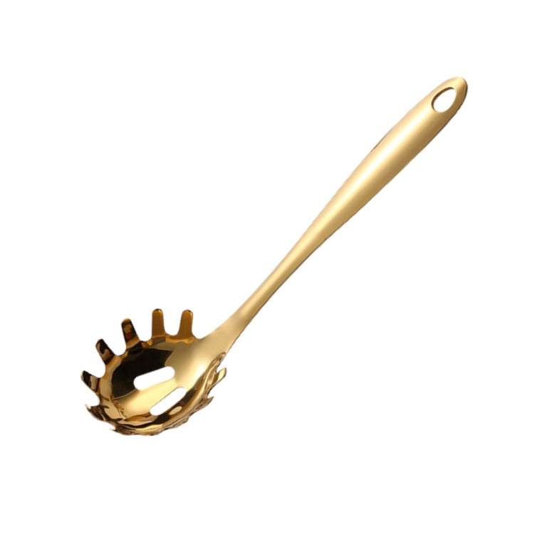 Stainless Steel Gold Slotted Spaghetti/Pasta Spoon plain