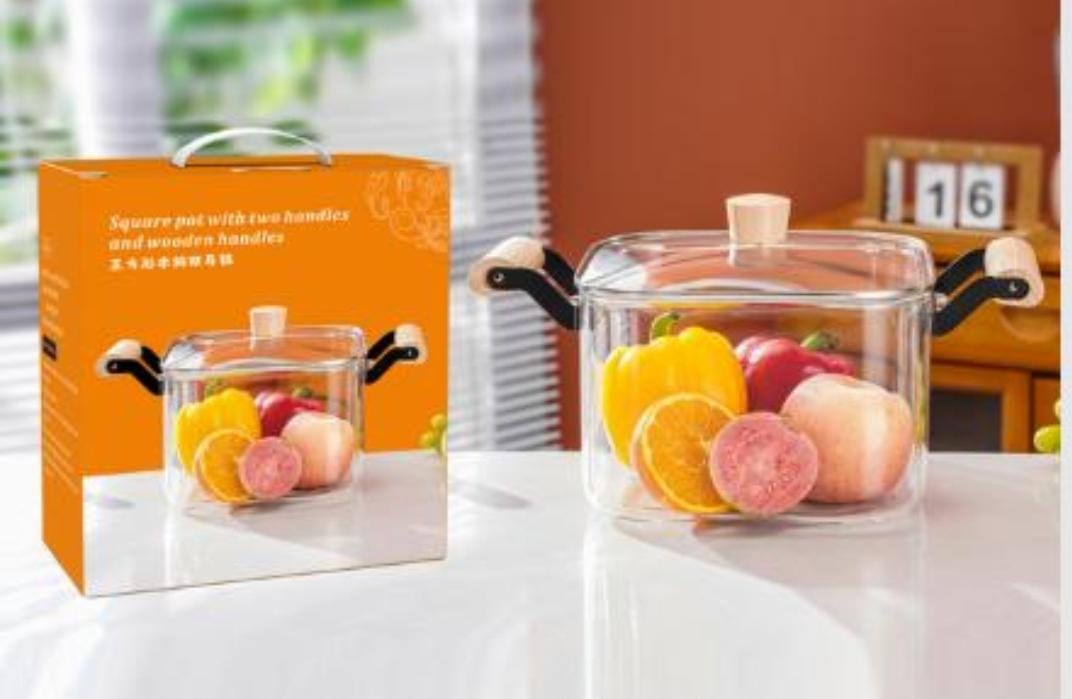 Clear Glass Pot for cooking on stove