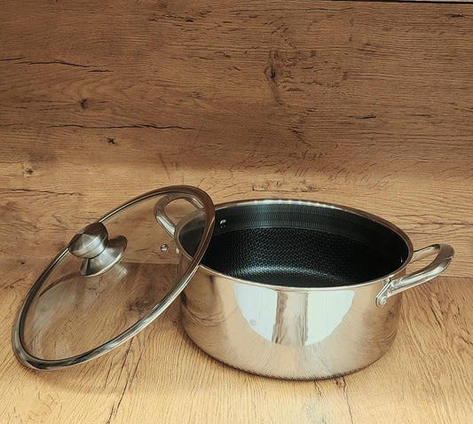 Stainless steel honey comb lazer cooking pot.