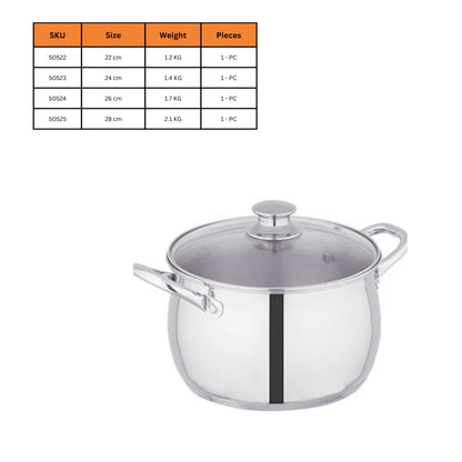 Sonex Stainless Steel Belly Shape Elegent pot