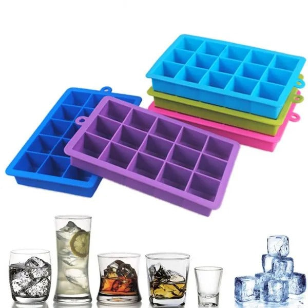 Silicone ice cube tray with lid