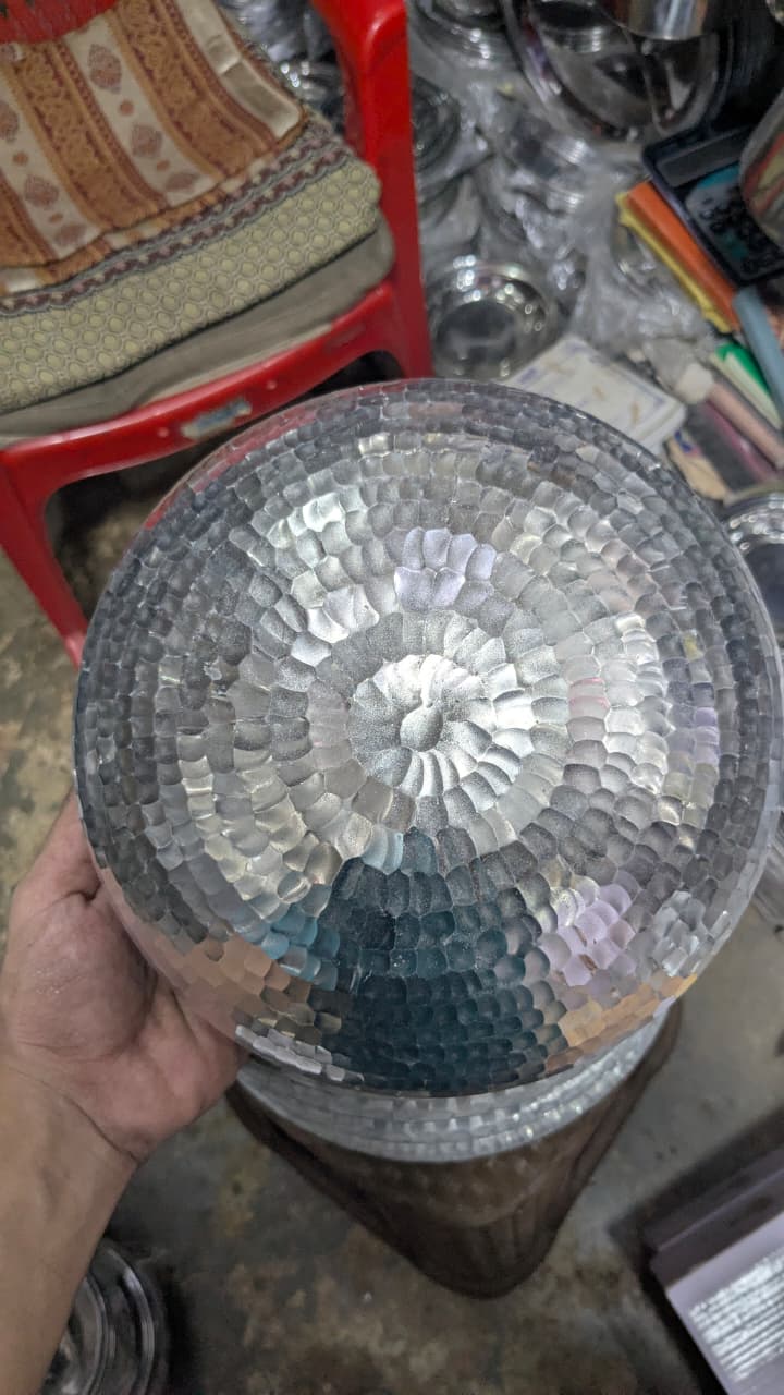 Stainless Steel Hammered Mathar Handi dish for serving ...
