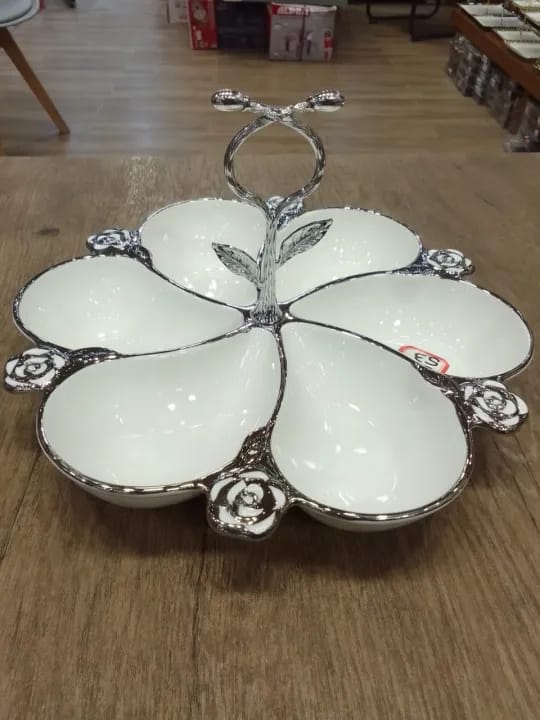 Round 6 Portion Tray, Ceramic Trays, Serving Trays, Portion Trays, Trays For Dry fruits 1 Pieces