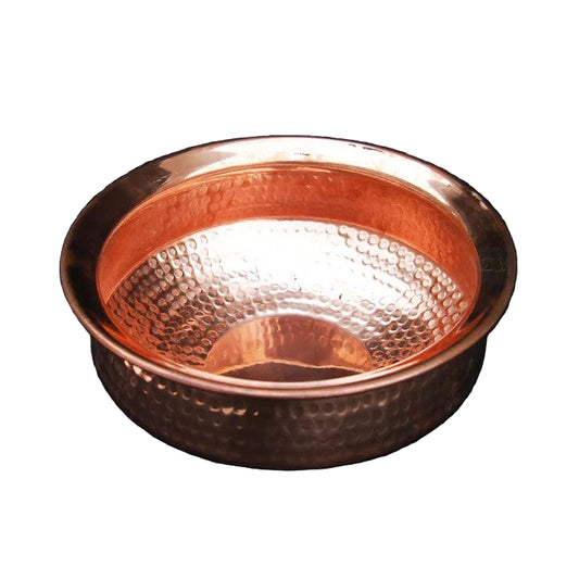 Hammered pure copper handi bowl for serving – Pakistan