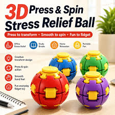 fidget toys are commonly sold as "3D Printed Press Spin Fidget Balls